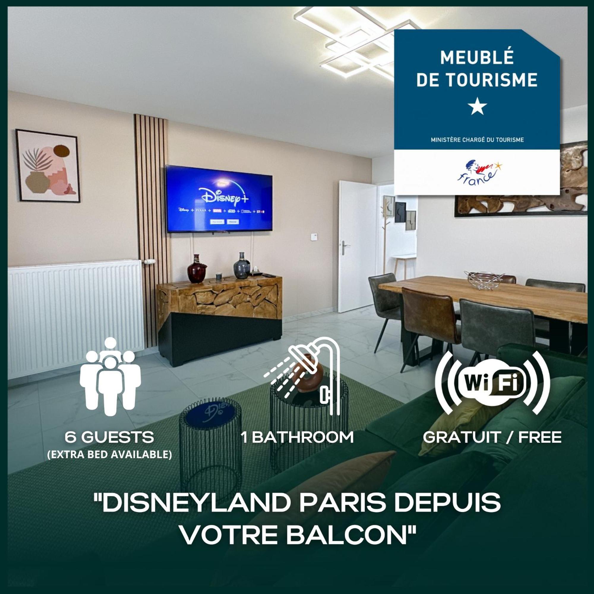 Le Chessy Disney - Logement Pour 6 A Disneyland Paris Avec Vue Sur Le Feu D Artifice Buitenkant foto